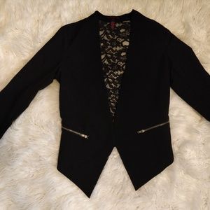 Blazer with lace back.